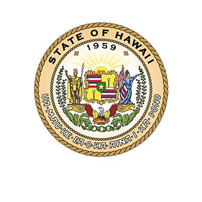 EW Designs Hawaii State Seal Sticker Decal Vinyl Hawaiian State the Aloha Bumper Sticker Vinyl Sticker Car Truck Decal 5"