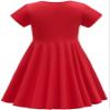 TriKalor Girls Dresses Short Sleeve Solid Color Skater Casual Twirly Dress with Pockets Red 10-12 Years view 2