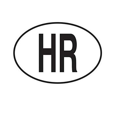EW Designs HR Croatia Country Code Oval Sticker Decal Vinyl Croatian Euro Bumper Sticker Vinyl Sticker Car Truck Decal 5"