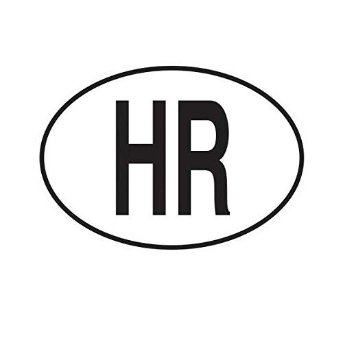 EW Designs HR Croatia Country Code Oval Sticker Decal Vinyl Croatian Euro Bumper Sticker Vinyl Sticker Car Truck Decal 5"