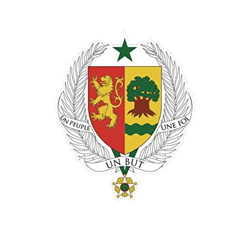 EW Designs Senegalese Coat of Arms Sticker Decal Vinyl Senegal Flag SEN SN Bumper Sticker Vinyl Sticker Car Truck Decal 5"