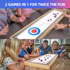 GSE Games & Sports Expert 2-in-1 Solid Wood Shuffleboard and Curling Tabletop Game Board Set with 8 Rollers for Family and Friends view 4