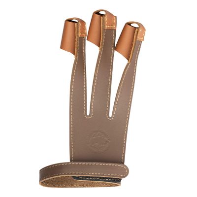 Bear Archery Fred Master Glove, Large,100% Full Grain Leather, Adjustable Velcro Wrist Strap, Ambidextrous for Left & Right Handed Archers, Traditional Bow Accessory
