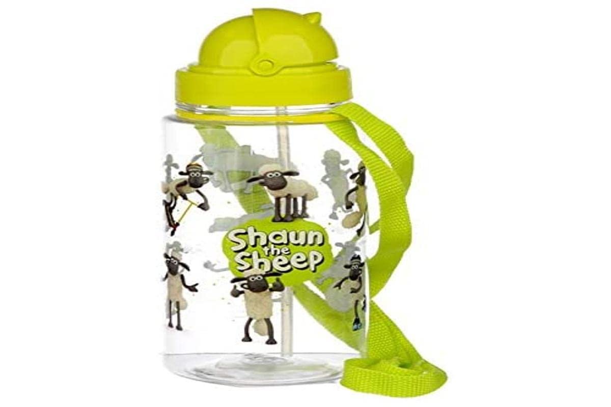 450ml Childrens Water Bottle with Straw - Shaun the Sheep