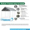 King Canopy Hercules 10-Feet by 20-Feet, 2-Inch Hammertone Steel Frame, 8-Leg, Carport, Grey view 4