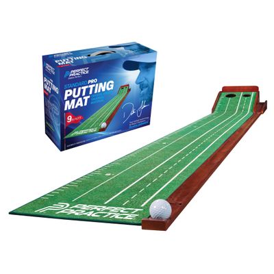 Perfect Practice Golf Putting Mat - Portable Putting Green, Indoor & Outdoor Practice, with Ball Return - Golf Training Aid for Home, Office, Backyard - Golfing Gifts for Men (Standard Mat)