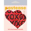 PASTEASE Valentines Pasties - Nipple Covers Lingerie, Raves, & Festivals | Halloween Accessory | Latex Free & Made in USA (Red with Black XOXO Heart) view 3