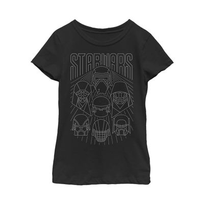 Star Wars Girl's Dark Side Streak T-Shirt Black, Large