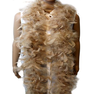 Flydreamfeathers 40 Gram 72" Long, Turkey Chandelle Feather Boa, Dancing Wedding Crafting Party Dress Up, Halloween Costume Decoration (brown color)