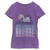 Fifth Sun Frozen 2 Olaf BE Cool Girl's Heather Crew Tee, Purple Berry, Medium view 2