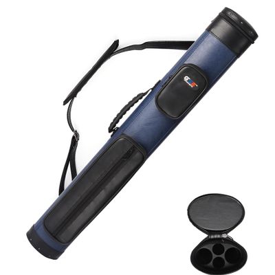 GSE Games & Sports Expert 2x2 Deluxe Hard Billiard Pool Cue Stick Carrying Case, Billiard Cue Case, Billiards Accessories (Oval - Blue/Black)