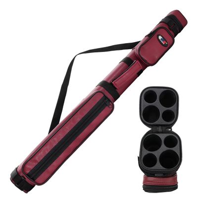 GSE Games & Sports Expert 2x2 Deluxe Hard Billiard Pool Cue Stick Carrying Case, Billiard Cue Case, Billiards Accessories (Square - Burgundy)