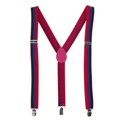 CTM Striped Bi Pride Clip-End Suspenders, Pink