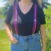 CTM Striped Bi Pride Clip-End Suspenders, Pink view 4