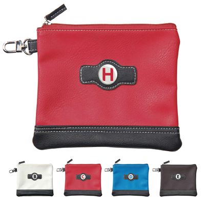Clip Wipes Classic Zipper Golf Pouch - A to Z Personalized Letter Logo (Red H)