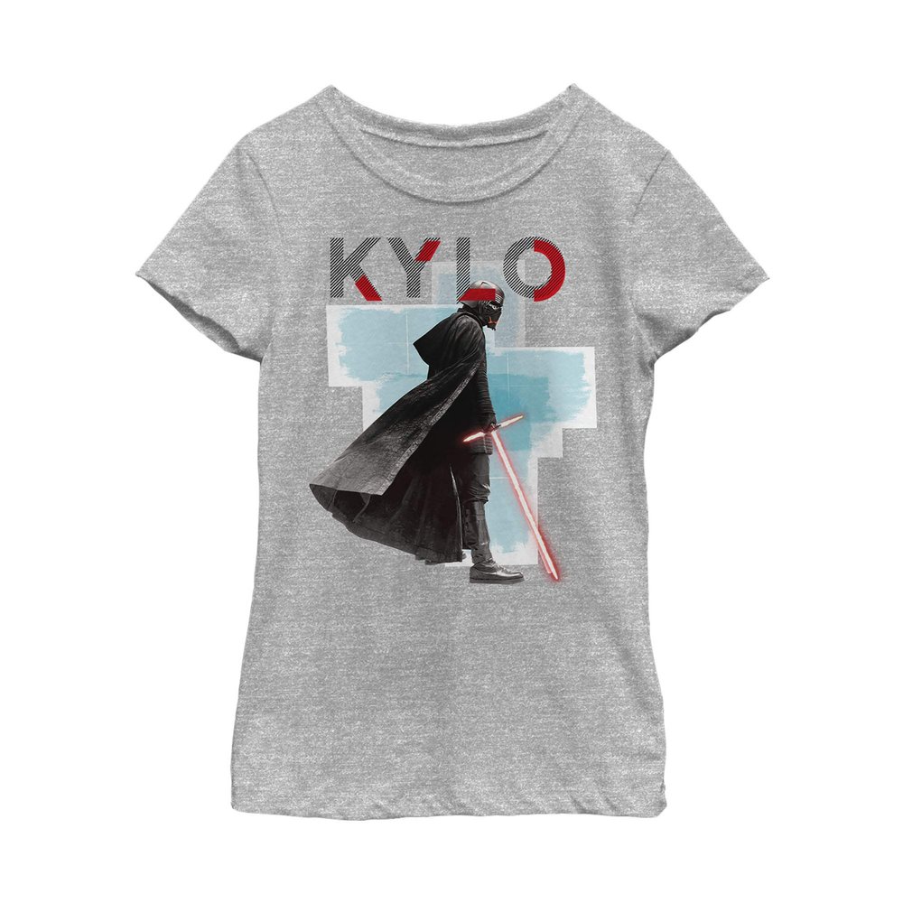 STAR WARS Girl's The Rise of Skywalker Sinister Kylo T-Shirt - Athletic Heather - Large