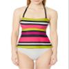 Cole of California Women's Standard Twist Front Bandeau Tankini Swim Top, Pacific Stripe, Medium view 3