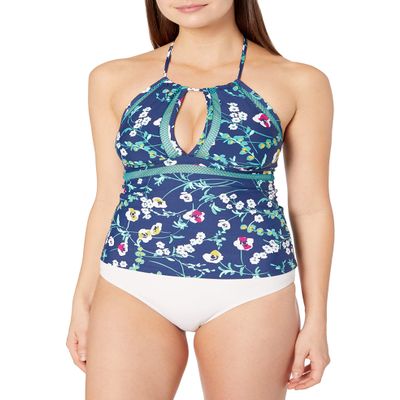 High Neck Halter Tankini Swim Top