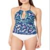 High Neck Halter Tankini Swim Top view 1