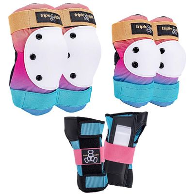Triple Eight Saver Series 3-Pack Pad Set Ideal for Skateboarding, In-line Skating, Roller Skating, and Biking