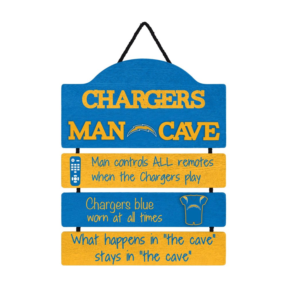 FOCO Los Angeles Chargers NFL Mancave Team Logo Man Cave Hanging Wall Sign