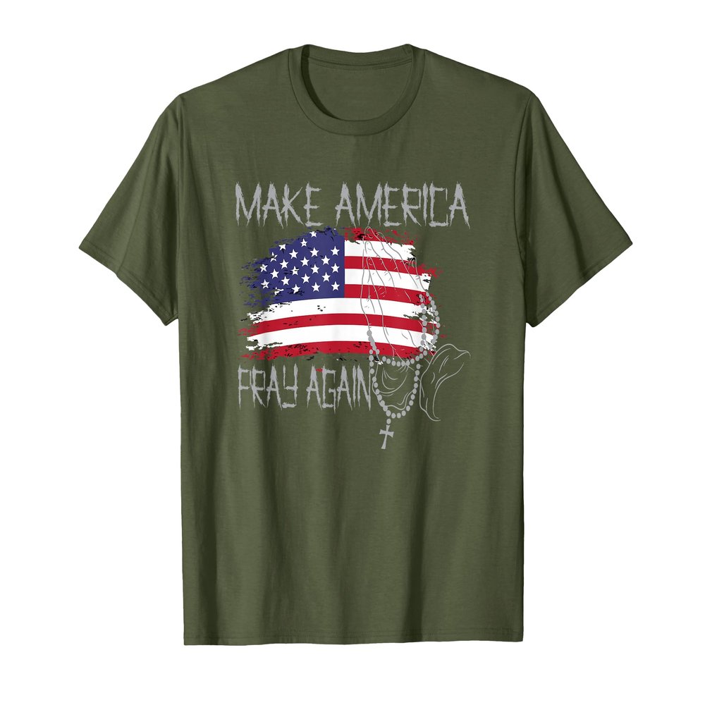Patriotic Faith Tshirt Christian Make America Pray Again T-Shirt, Men, Black, Small