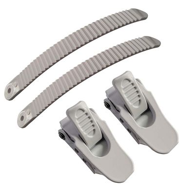 UP100 1 Sets White Snowboard Binding Parts 2 Buckles and 2 Straps for Snowboard Strap-in Toe Tongue Binding System (Big Type)