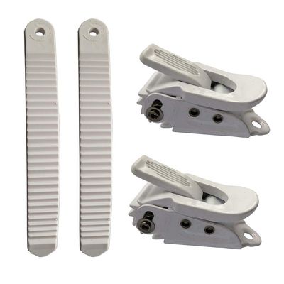 UP100 1 Sets White Snowboard Binding Parts 2 Buckles and 2 Straps for Snowboard Strap-in Toe Tongue Binding System (Small Type)