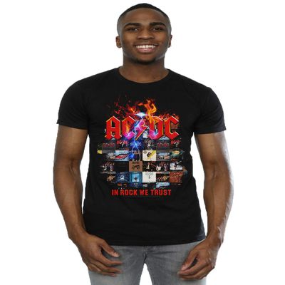 AC/DC Men's in Rock We Trust Album Cover T-Shirt Black XX-Large
