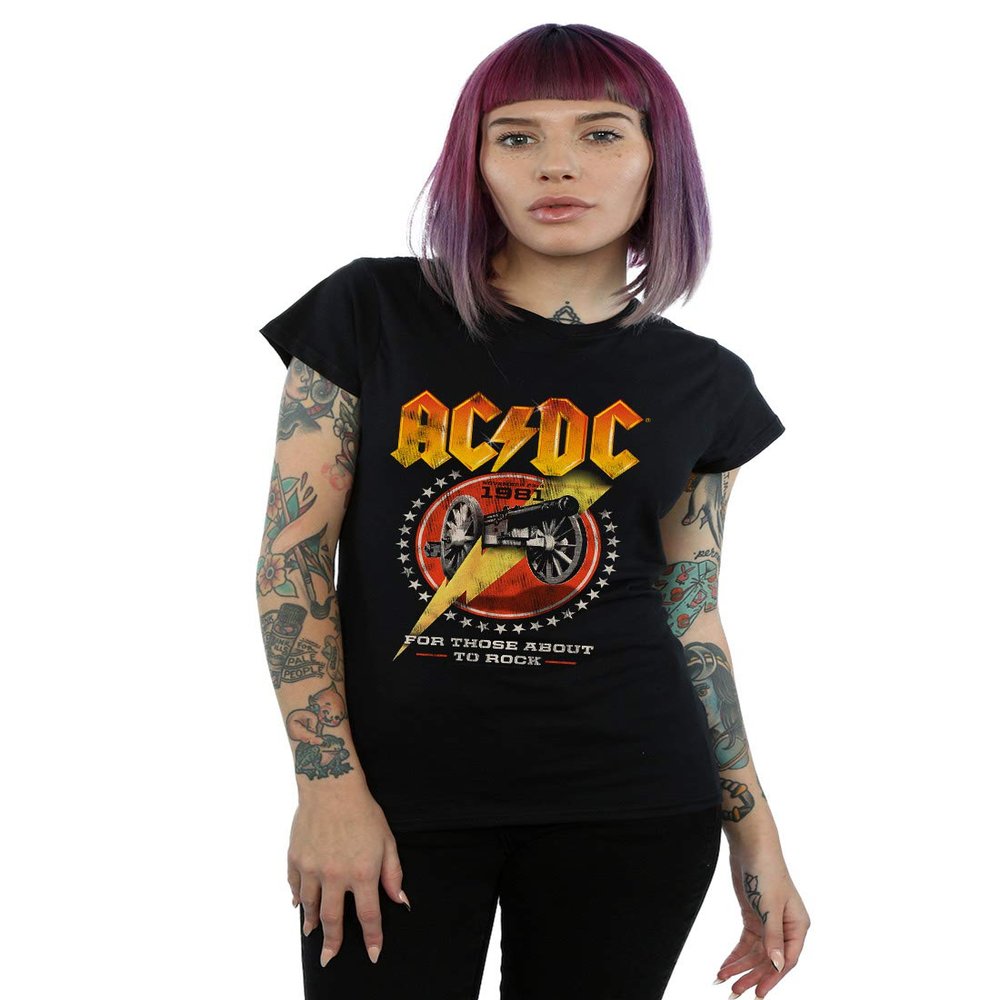 AC/DC Women's for Those About to Rock 1981 T-Shirt Black Small