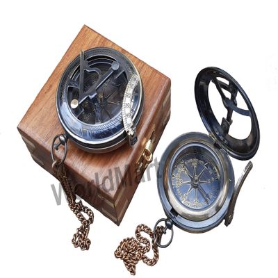 Engraved Nautical Compass, Personalized Compass, Mens Gift, Groomsmen Gift, Wedding Gift, Hiking Gift, Corporate Gift, Engraved Gift (Engraved with Wooden Box)
