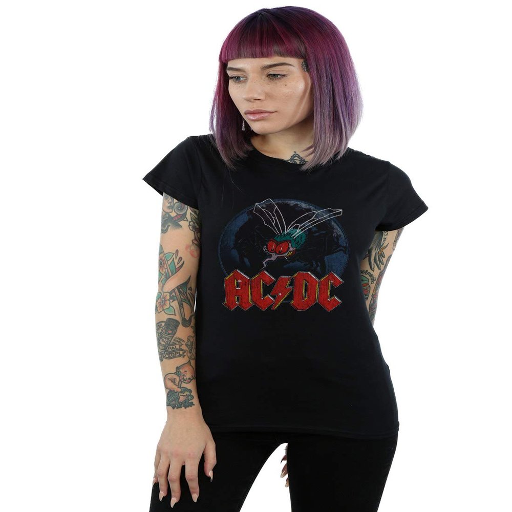 AC/DC Women's Fly On The Wall T-Shirt Black Medium