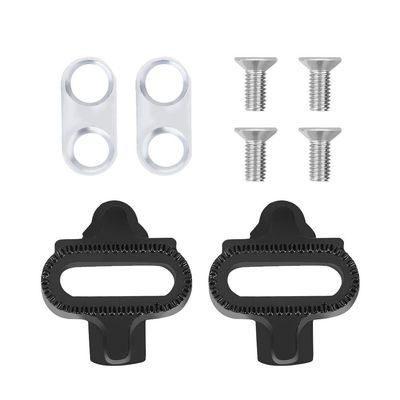 Bike Cleat Plates, Stainless Steel Cleat Locking Plates for SPD Pedals, Adjustable, Compatible with Mountain Bike, Secure Fit, Includes Nuts, 2 Pairs