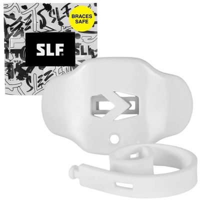 SLEEFS Football Mouth Guard - Adult/Youth Mouthguard with Strap - Lip/Teeth Protector Mouthpiece - No Boil - for Youth/Adults, Maximum Air Flow, for All Sports - White