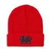 Beanies for Men Welsh Wales Flag Dragon Style B Embroidery Flags Winter Hats for Women Acrylic Skull Cap 1 Size Red Design Only view 1