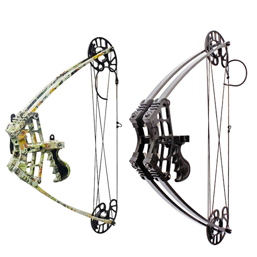 ZSHJGJR Archery Compound Bow Kit 40lbs Complete Triangle Hunting Bow All Accessories Competition Composite Bow with Carbon Arrows for Outdoor Shooting (Black)
