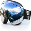 EXP VISION Snowboard Ski Goggles Men Women Youth, Anti Fog OTG Winter Snow Goggles Spherical Detachable Lens (Silver) view 1