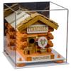 Better Display Cases Versatile Acrylic Display Case - Medium Square Box with Mirror, Orange Risers and White Base 10" x 10" x 10" (A028-OR) view 1
