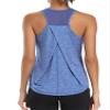 Aeuui Womens Workout Tops for Women Racerback Tank Tops Mesh Yoga Shirts Athletic Running Tank Tops Sleeveless Gym Clothes Bright Blue view 1