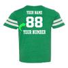 Custom Jersey Tee Shirt for Kids Boys Girls  Personalized Youth Striped Sleeve T-Shirt with Name and Number, Team Uniform Vintage Green view 3