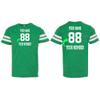 Custom Jersey Tee Shirt for Kids Boys Girls  Personalized Youth Striped Sleeve T-Shirt with Name and Number, Team Uniform Vintage Green view 4