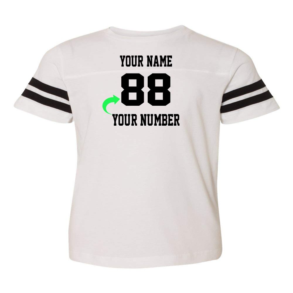 Custom Jersey Tee Shirt for Kids Boys Girls Personalized Youth Striped Sleeve T-Shirt with Name and Number, Team Uniform White Solid