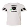 Custom Jersey Tee Shirt for Kids Boys Girls Personalized Youth Striped Sleeve T-Shirt with Name and Number, Team Uniform White Solid view 1