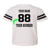 Custom Jersey Tee Shirt for Kids Boys Girls Personalized Youth Striped Sleeve T-Shirt with Name and Number, Team Uniform White Solid view 3