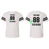 Custom Jersey Tee Shirt for Kids Boys Girls Personalized Youth Striped Sleeve T-Shirt with Name and Number, Team Uniform White Solid view 4