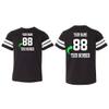 Custom Jersey Tee Shirt for Kids Boys Girls  Personalized Youth Striped Sleeve T-Shirt with Name and Number, Team Uniform Black Solid view 1
