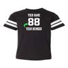 Custom Jersey Tee Shirt for Kids Boys Girls  Personalized Youth Striped Sleeve T-Shirt with Name and Number, Team Uniform Black Solid view 4