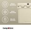 CAMP-ZERO 40L | 42.26 Quart Cooler/Ice Chest with 4 Molded-in Cup Holders & Comfort Grip Rope Handles | Thick Walled, Freezer Grade Cooler w/Secure Locking System & Tie Down Channels (Beige) view 2