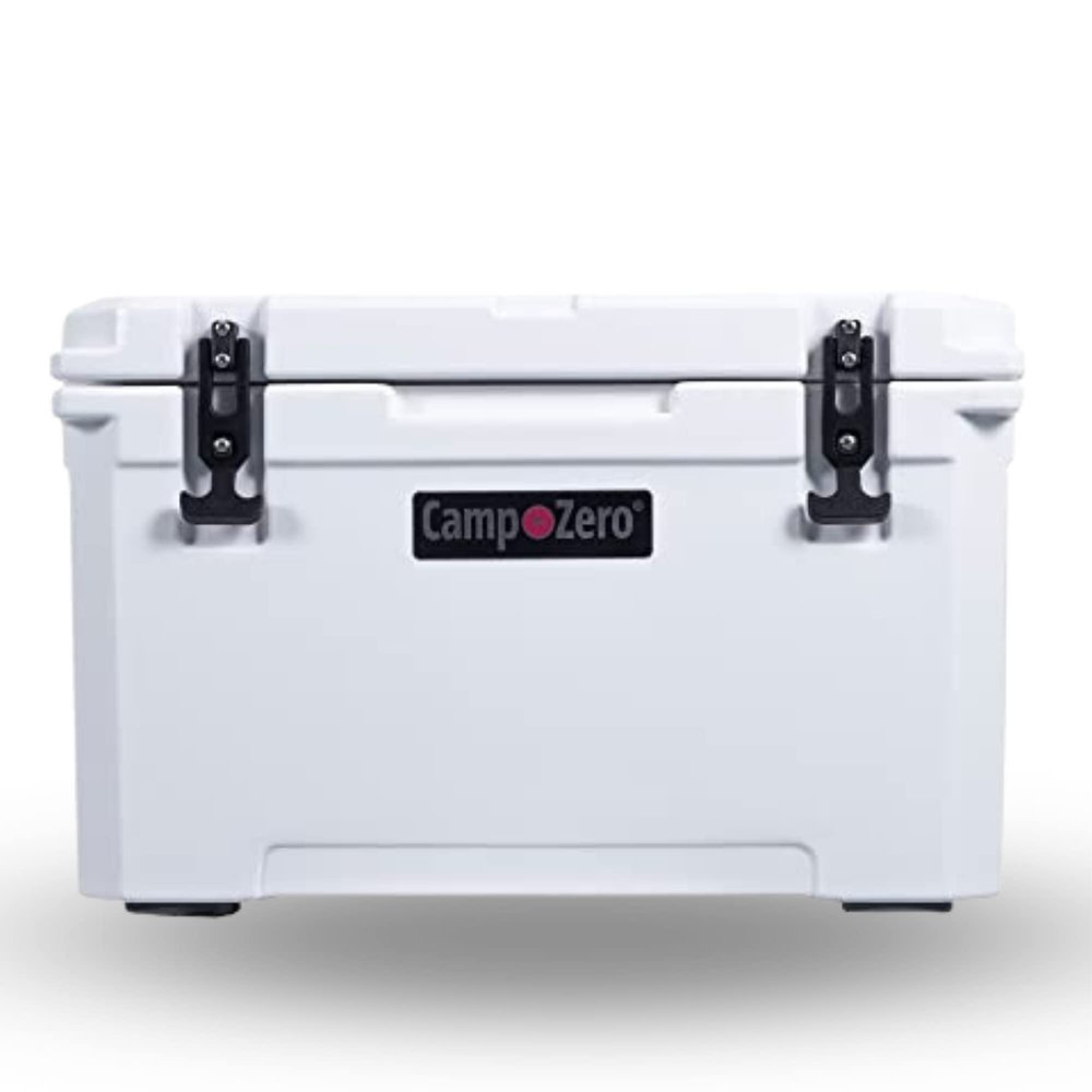 CAMP-ZERO 40L-42 Quart Hard Cooler Ice Chest, Perfect for Drinks, Beach, Picnics, Boating, Hunting, Camping and Travel with 4 Molded-in Cup Holders and Comfort Grip Handles