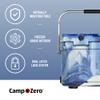 CAMP-ZERO 21 Quart Rotomolded Hard Cooler - Insulated Ice Chest with 4 Cup Holders - Bear-Proof Travel Ice Box for Beverage, Drink, BBQ, Fishing, Camping, Outdoor, Blue/White view 4